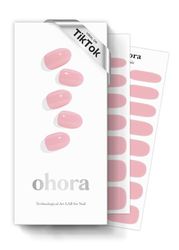 Ohora Semi Cured Gel Nail Strips - Cream Pink, Solid, 30 Pcs for 2 Nail Cycles, UV Lamp Compatible, Salon-Quality & Long-Lasting