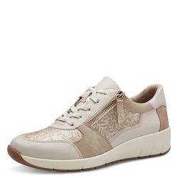 Jana 8-23769-42 Sneakers voor dames, beige/bloem, 36 EU breed, Beige bloem, 36 EU Breed