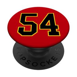 Número 54 en estilo deportivo universitario negro y amarillo PopSockets PopGrip Adhesivo