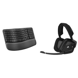 Logitech Wave Keys Wireless & CORSAIR VOID RGB ELITE Wireless Gaming
