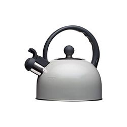 KitchenCraft Living Nostalgia Chaleira de água assobiante, para placa de indução, 10 anos de garantia KitchenCraft, metal, 1,3 l, cinzento francês