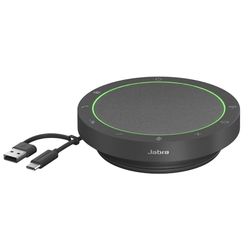 Jabra Speak2 55 draadloze Bluetooth speakerphone met 4 noise cancelling microfoons, 50 mm full-range speaker, wideband audio - MS Teams gecertificeerd, werkt met andere platforms - donkergrijs
