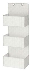 WENKO Hanging bathroom organizer Adria 3 tiers in white, Polypropylene, 15.5 x 25 x 72 cm