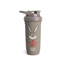 Smartshake Looney Tunes Reforce Stainless Steel Protein Shaker Bottle 900 ml | 30 oz - Leakproof Screw-on Lid - BPA Free – Unisex - Non Insulated - Bugs Bunny Logo