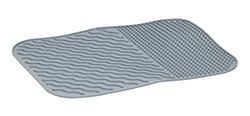 alpina Egoutoire Vaisselle Cuisine - Tapis Egouttoir Vaisselle - Tapis Évier en Silicone avec Nervures - Tapis Vaisselle de Cuisine Lavable au Lave-Vaisselle 34,5 x 26,5 cm - Gris