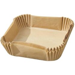 ALGON | 120 basi carta Airfryer quadrata 20 cm - carta friggitrice aria antiaderente, resistente ai grassi e alle alte temperature - carta Airfryer per friggitrice facile da usare