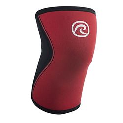Rehband Kniebrace voor krachttraining, crossfit en intensieve training, 5 mm neopreen mouwen, in vele kleuren en maten, uniseks, kleur: rood, maat: S