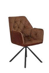 Hela Tische, 1er Pack armleuningstoel Inge, bekleding fluweel + corduroy koper, binnenstiksel, 180° draaibaar auto-return