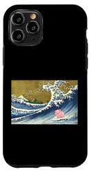 Retro Vintage Surfing A Great Wave Cute Show Pig Lover Coque pour iPhone 11 Pro