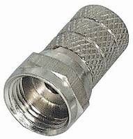 Manax® 10 Conectores F | Comprimento do conector de 20 mm, versão serrilhada, niquelado, para cabo de 5,0 mm de diâmetro
