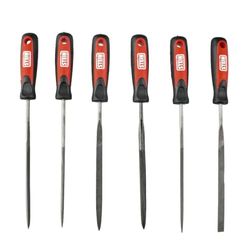 Juego de 6 limas mini de plástico, ligeras y resistentes, ideales para trabajos de precisión en manualidades y reparaciones.