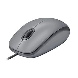 Logitech M110 Mouse USB cablato, pulsanti silenziosi, design confortevole per l'uso a grandezza naturale, PC / Mac / Laptop ambidestro - Grigio