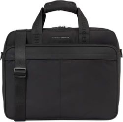 Tommy Hilfiger Maletín para portátil Hombre Repreve con correa para el hombro, Negro (Black), Talla Única
