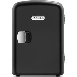 Iceman - Mini nevera portátil negra, se enfría y calienta, nevera ligera con 4 litros, almacenamiento de 6 latas para cosméticos, aperitivos, maquillaje, alimentación AC/DC, hogar, coche/recámara