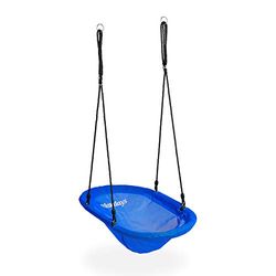 Relaxdays Altalena a Nido per Esterni, per Bambini e Adulti, Regolabile, Giardino, Carico Fino a 100 kg, 100x60 cm, Blu Gioventù Unisex, 1 pz