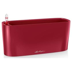 Lechuza – Pot de Fleurs d'Interieur – Delta 20 – Réserve d'Eau Intégrée – Coloris Rouge Scarlet – 30 x 11 x 13 cm