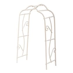 Rayher Arche à rosiers miniature, blanc, 1 pce., métal, 8,2x4,1x15,5cm, modélisme, décoration, jardin miniature, maison de poupée, printemps, été-46062102