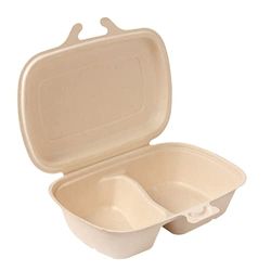 50 st - 2 Dela skal 'Bionisk' 900 Ml 22,4X14X6 Cm Natural Bagasse