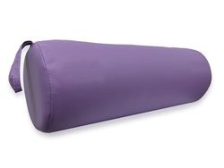 QUIRUMED Cuscino a Rullo, 55 x 20 cm, Viola, Similpelle, Ergonomico, Imbottito in Schiuma, per Yoga, Fitness, Massaggio