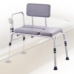 VEVOR Tub Transfer Bench for Bathtub 500lbs, Shower Seats for Adults, Lightweight Shower Bench for Elderly and Disabled with Padded Seat, Non-Slip Bath Seats with Armrest and Reversible Backrest