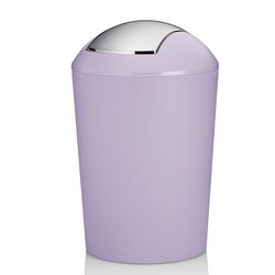 kela Marta - Pattumiera per cosmetici, colore viola, 1,7 l, con coperchio basculante, in plastica, colore: viola pastello opaco