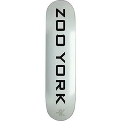Unbekannt Zoo Unisex – vuxen York Classic Logo Block skateboard däck, vit, 20 cm