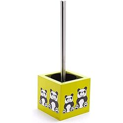 MSV Brosse WC avec Support MDF & Acier INOX Carré Panda