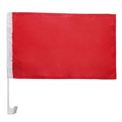 AZ FLAG - Drapeau Unicolore Rouge Pour Décoration Voiture Avec Attaches En PVC Et Système d'Accroche - Car Flag De Couleur Rouge - 100% Polyester - 50g - 45x30 cm