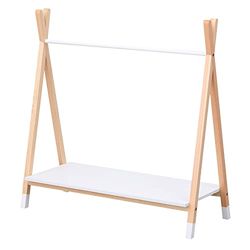 Happy Garden Armario Infantil LOU con cajón Blanco de Estilo escandinavo, Perchero de Madera de Pino