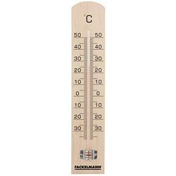 Fackelmann Termometer TECNO, termometer för inomhus- och utomhusbruk, analog temperaturvisning (färg: brun/svart), mängd: 1 st, ca 25 x 1,5 x 5 cm
