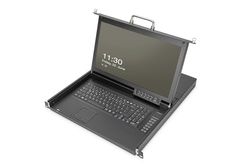 DIGITUS 17" HD LCD KVM-console, 8-poorts VGA, Duits toetsenbord