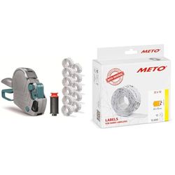 Meto Basic S Kit de démarrage avec 11 000 étiquettes - Prix, Date, MHD Marqueur Manuel + 11 Rouleaux d'étiquettes & Étiquettes de Prix