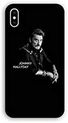 Beschermhoes voor iPhone X/XS, Johnny Hallyday, zwart