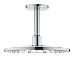 Grohe 26477000 Soffione Rainshower Cosmopolitan 310 a 2 Getti con Braccio a Soffione, Cromo, Tondo, 142 mm