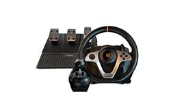 Krom K-WHEEL PRO - NXKROMKWHLPRO - Stuurwiel, pedalen en versnellingshendelset, stuurpaddles, 3 gevoeligheidsmodi, PC, PS3, PS4, XBOX ONE & SWITCH, zwart