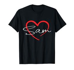 Sam I Heart Sam I Love Sam Personalizzato Maglietta