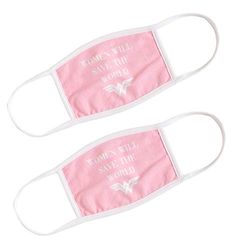 PYRAMID Wonder Woman 'Save The World' Cotton Fabric Face Mask 2PK Pink/White