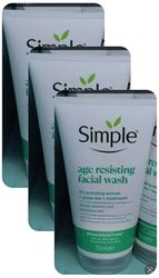 Simple Regeneration Age Resisting with green tea and prebiotic Facial Wash cleanser for revived and revitalised skin 150 ml (Pack of 3)