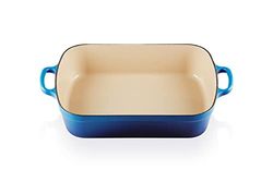 Le Creuset Bandeja asadora de hierro fundido, 33 cm, 4, 6 L, Todas las fuentes de calor incluso Inducción, Azure, 20184332202422