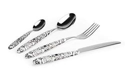 Excelsa Boheme Noir Set 24 Posate, Acciaio INOX, Manico in Plastica