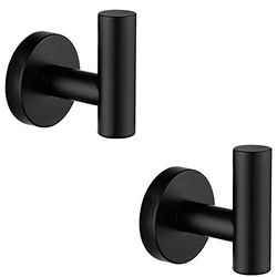 Nolimaslgs SUS304 - Percha para Puerta (Acero Inoxidable, 2 Unidades), Color Negro Mate