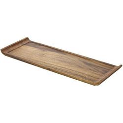 Genware Acacia Wood Serving Platter 46cm x 17.5cm - Wooden Food Presentation Platter Board