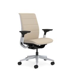 Steelcase Think Glow Up, chaise de bureau ergonomique avec soutien lombaire LiveBack, accotoirs 4D et design durable Grège
