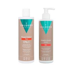 Valquer Pack Power Color Cheveux Colorés Rouge Shampooing 400 ml + Masque 275 ml - Coloration Temporaire