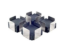 HostelNovo - Porte-serviettes idéal pour les serviettes de cocktail - Porte-serviettes en acier inoxydable - 11 x 11 x 7 cm - Lot de 4 porte-serviettes - Comprend 200 serviettes noires en micro-point.