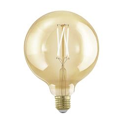 EGLO E27 LED dimmerabile, lampadina dorata vintage a globo per illuminazione retrò, 4 Watt (equivalente a 28 Watt), 300 lumen, luce bianco caldo, 1700k, lampadina Edison G125, Ø 12,5 cm