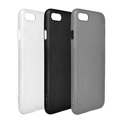 Aiino 3X Z3RO Ultra Slim Mobiltelefon Cover Pack för iPhone 7, iPhone 8 och iPhone SE (2020) Skyddande Front/Bakre Top. Färgsättning: 2X Svart, 1 Transparent