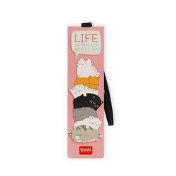 Legami - Bladwijzer met elastiek, van FSC-gecertificeerd papier, motief Kitty, houdt Sengo en boek gesloten, 4,7 x 17,5 cm