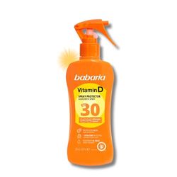 Babaria - Spray Solar Vitamina D Spf30 | Crema Solar 30 Cuerpo 200ml | Bloqueador Solar Con Vitamina D | Protector Solar Pistola | Protector Solar 30 Todo Tipo De Pieles