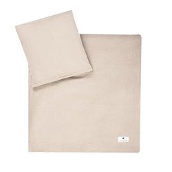 Julius Zöllner Musselin Kinderbeddengoed, 80 x 80 cm + 35 x 40 cm, 2-delige set met dekbedovertrek en kussensloop van 100% katoen-mousseline, Oeko-Tex standaard 100, zand